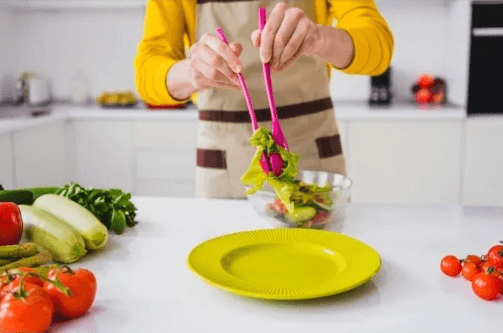 Fill half your plate with veggies.