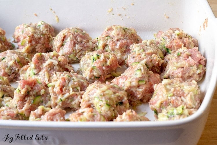 Step Two: Next, scoop the meatballs